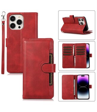 SoFetch Rood Wallet Bookcase Hoesje met Polsbandje iPhone 15 Pro Max