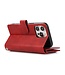 SoFetch Rood Wallet Bookcase Hoesje met Polsbandje voor de iPhone 15 Pro Max