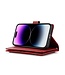 SoFetch Rood Wallet Bookcase Hoesje met Polsbandje voor de iPhone 15 Pro Max