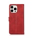 SoFetch Rood Wallet Bookcase Hoesje met Polsbandje voor de iPhone 15 Pro Max