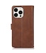 SoFetch Bruin Wallet Bookcase Hoesje met Polsbandje voor de iPhone 15 Pro Max
