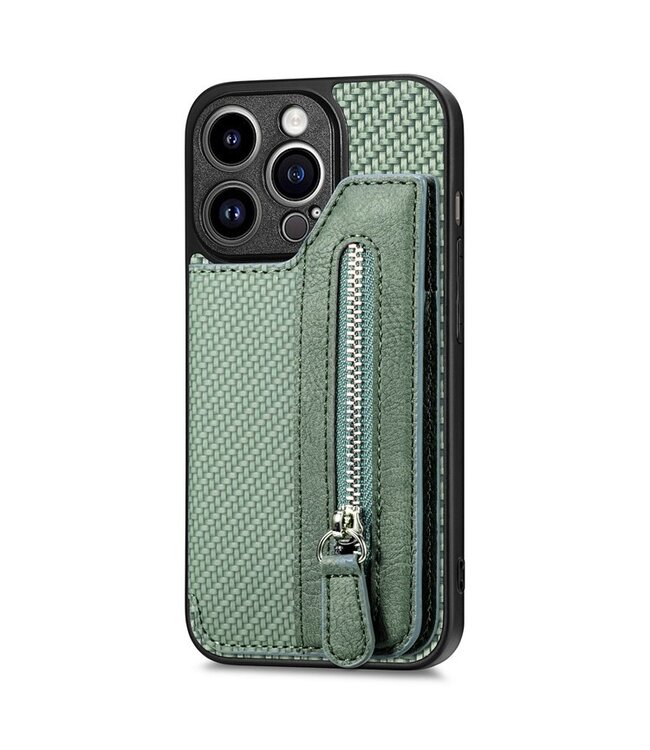 SoFetch Groen Pasjeshouder 2 in 1 Hoesje voor de iPhone 15 Pro Max