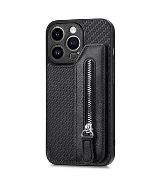 SoFetch Zwart Pasjeshouder 2 in 1 Hoesje iPhone 15 Pro Max