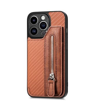 SoFetch Oranje Pasjeshouder 2 in 1 Hoesje iPhone 15 Pro Max