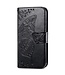 SoFetch Zwart Vlinder Bookcase Hoesje voor de iPhone 15 Pro Max