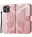 SoFetch Roze Vlinder Bookcase Hoesje voor de iPhone 15 Pro Max
