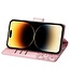 SoFetch Roze Vlinder Bookcase Hoesje voor de iPhone 15 Pro Max