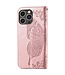 SoFetch Roze Vlinder Bookcase Hoesje voor de iPhone 15 Pro Max