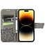 SoFetch Grijs Vlinder Bookcase Hoesje voor de iPhone 15 Pro Max