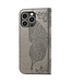 SoFetch Grijs Vlinder Bookcase Hoesje voor de iPhone 15 Pro Max