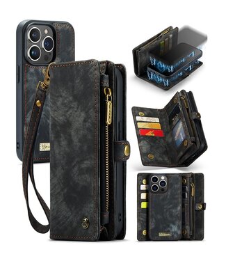 CaseMe Zwart Wallet Bookcase Hoesje iPhone 15 Pro Max
