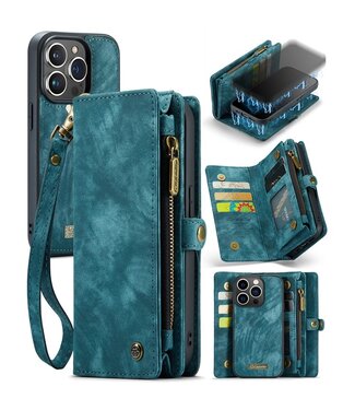 Blauw Wallet Bookcase Hoesje iPhone 15 Pro Max