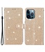 SoFetch Goud Glitters Bookcase Hoesje voor de iPhone 15 Pro Max
