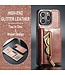 Rosegoud Pasjeshouder Glitters 2 in 1 Hoesje voor de iPhone 15 Pro Max