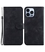 SoFetch Zwart Bloemen Bookcase Hoesje voor de iPhone 15 Pro Max