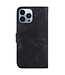 SoFetch Zwart Bloemen Bookcase Hoesje voor de iPhone 15 Pro Max