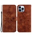 SoFetch Bruin Bloemen Bookcase Hoesje voor de iPhone 15 Pro Max