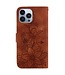 SoFetch Bruin Bloemen Bookcase Hoesje voor de iPhone 15 Pro Max