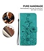 SoFetch Groen Bloemen Bookcase Hoesje voor de iPhone 15 Pro Max