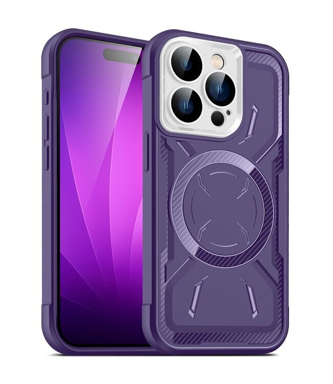 SoFetch Donkerpaars Valbestendig Hybride Hoesje voor de iPhone 15 Pro Max