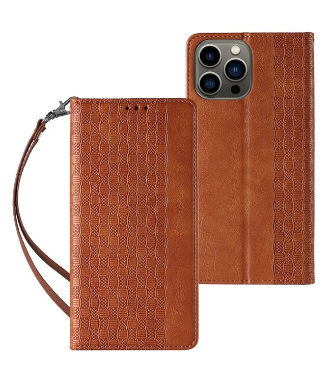 SoFetch Bruin Modern Bookcase Hoesje voor de iPhone 15 Pro Max