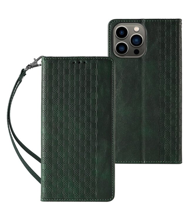 SoFetch Groen Modern Bookcase Hoesje voor de iPhone 15 Pro Max