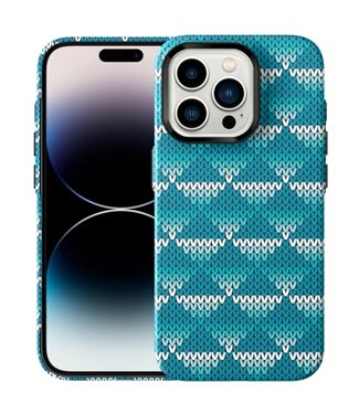 SoFetch Blauw Textiel Backcover Hoesje iPhone 15 Pro Max