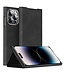 SoFetch Zwart Nappa Textuur Bookcase Hoesje voor de iPhone 15 Pro Max