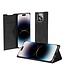 SoFetch Zwart Nappa Textuur Bookcase Hoesje voor de iPhone 15 Pro Max