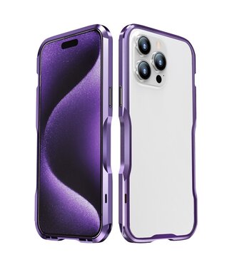 Luphie Paars Metaal Bumper Hoesje iPhone 15 Pro Max