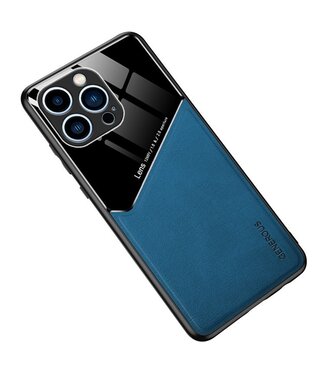 SoFetch Blauw Modern Faux Leder Hoesje iPhone 15 Pro Max