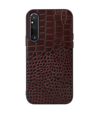 SoFetch Bruin Krokodillen Hybride Hoesje Sony Xperia 1 V