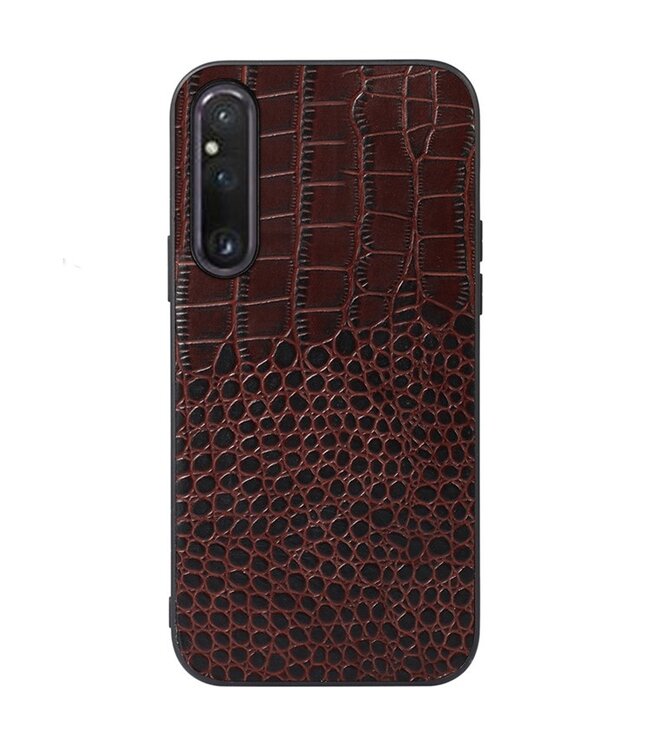 SoFetch Bruin Krokodillen Hybride Hoesje voor de Sony Xperia 1 V