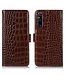 SoFetch Bruin Krokodillen Bookcase Hoesje voor de Sony Xperia 1 V