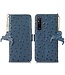 SoFetch Blauw Struisvogel Bookcase Hoesje voor de Sony Xperia 1 V