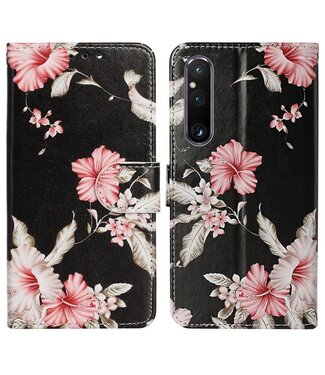 SoFetch Bloems Bookcase Hoesje Sony Xperia 1 V