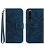 SoFetch Navy Blauw SunBloem Bookcase Hoesje voor de Sony Xperia 1 V