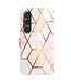 SoFetch Roze Geometrisch Bookcase Hoesje voor de Sony Xperia 1 V