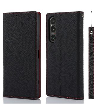 SoFetch Zwart Bookcase Hoesje Sony Xperia 1 V