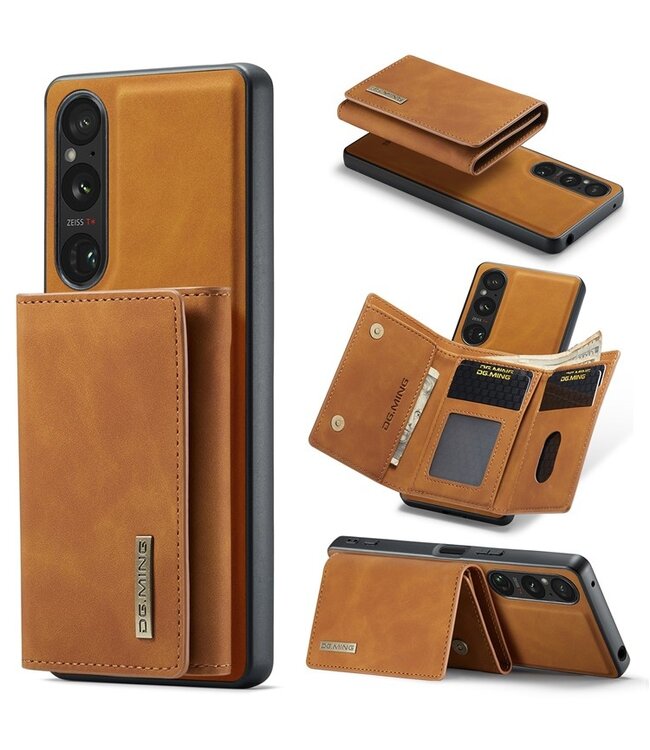 DG.Ming Bruin Portemonnee Bookcase Hoesje voor de Sony Xperia 1 V