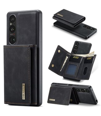 DG.Ming Zwart Portemonnee Bookcase Hoesje Sony Xperia 1 V