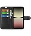 SoFetch Zwart Litchee Bookcase Hoesje voor de Sony Xperia 10 V