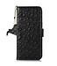 SoFetch Zwart RFID Struisvogel Bookcase Hoesje voor de Sony Xperia 10 V