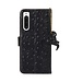 SoFetch Zwart RFID Struisvogel Bookcase Hoesje voor de Sony Xperia 10 V