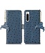 SoFetch Blauw RFID Struisvogel Bookcase Hoesje voor de Sony Xperia 10 V