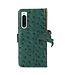 SoFetch Groen RFID Struisvogel Bookcase Hoesje voor de Sony Xperia 10 V