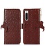 SoFetch Koffiebruin RFID Struisvogel Bookcase Hoesje voor de Sony Xperia 10 V