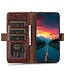 SoFetch Koffiebruin RFID Struisvogel Bookcase Hoesje voor de Sony Xperia 10 V