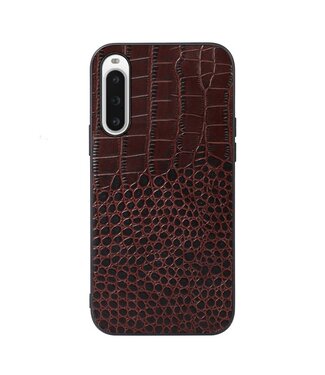 SoFetch Koffiebruin Krokodillen Bookcase Hoesje Sony Xperia 10 V