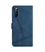 SoFetch Blauw Modern Bookcase Hoesje met Handriem voor de Sony Xperia 10 V